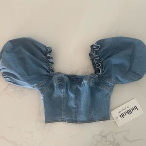 Denim Corset Crop Top - NWT